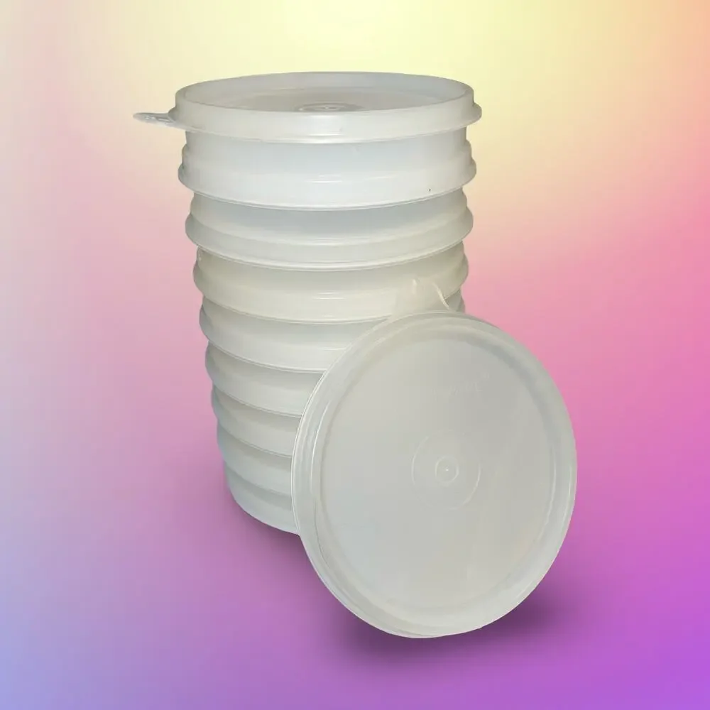 Tupperware Burger Patty Keeper Set of 8 Rings 882 Bonus x2 Lids 215 Vintage 4